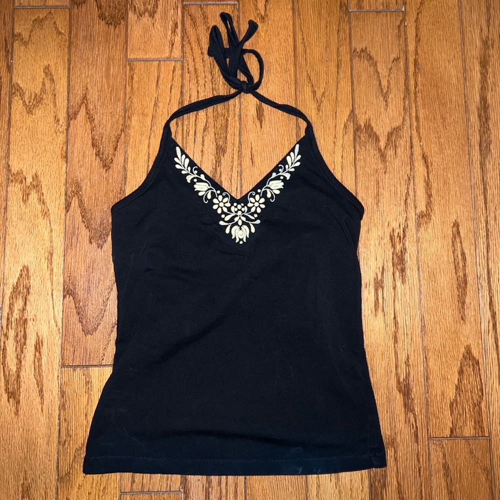 Ann Taylor Loft Embroidered Halter Top Sz X-Small Petite